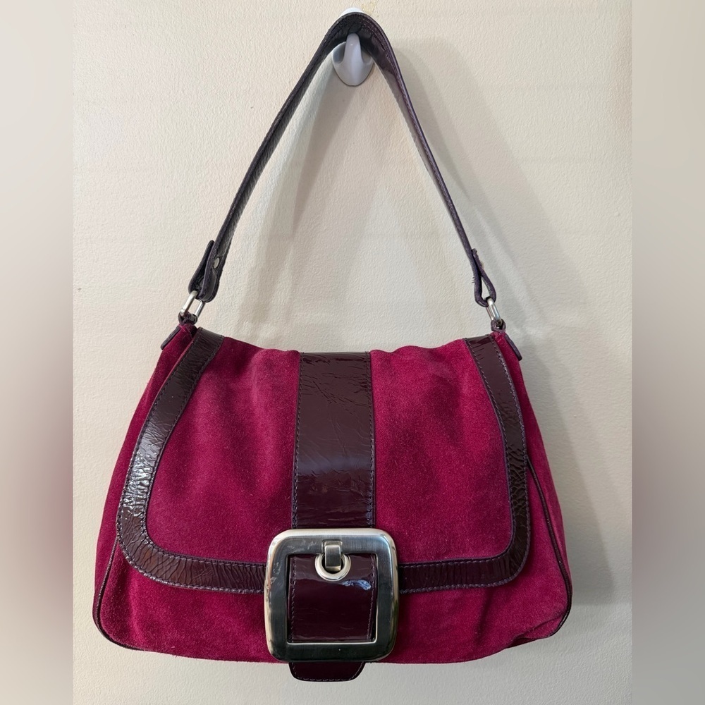 Boden Burgundy and Dark Brown Shoulder Bag - Picture 1 of 10